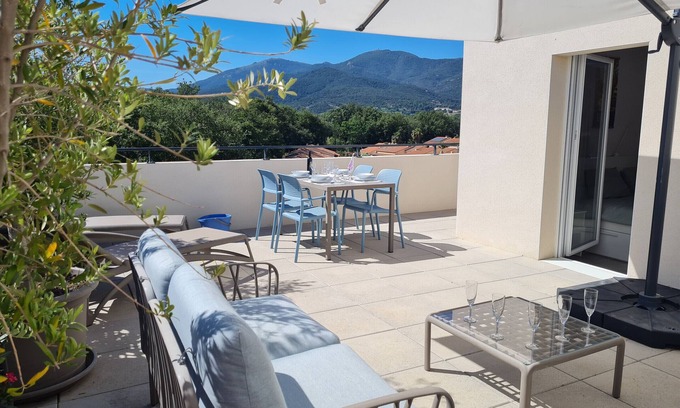 Argeles-sur-Mer Apartment | Modern T3 with large terrace, air conditioning and parking, 10 min from the beach