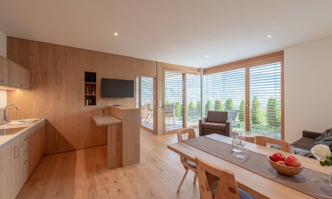 Marlengo Ski Chalet | Moosbichlerhof new chalet 55 sqm, panoramic view, pool near Merano, Merano Card.