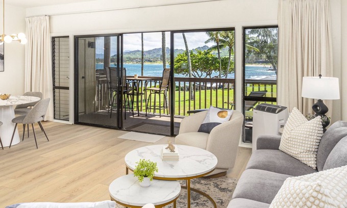 Wailua Condo | NEW! "Aloha Kai": Oceanfront at Lae Nani's Newest Renovation + AC + Free Laundry