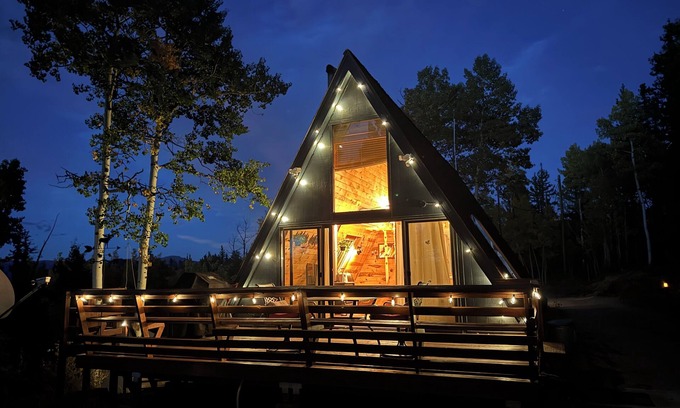 Indian Mountain Cabin | New! Cozy 2-bedroom A-Frame with Hot Tub, Fire Pit, WiFi, AC and VIEWS!