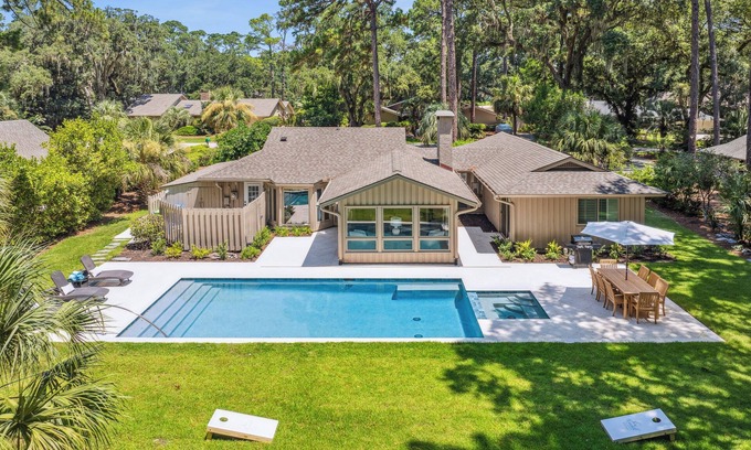 Heritage Woods House | New Home in Sea Pines with Private Pool and a Spacious Backyard
