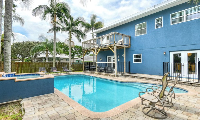 Butler Beach House | New Lighthouse - Spacious Home Near the Beach with Pool & Heated Spa! King Beds!