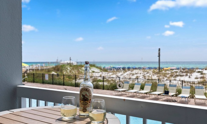 Destin Condo | NEW Listing! BEACH FRONT with Amazing Ocean & Pool Views! 1st floor easy access!