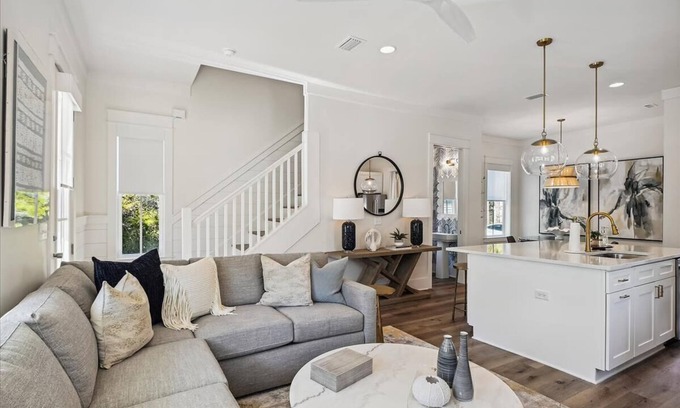 Seacrest Beach House | Newly Built Getaway w/gourmet kitchen | Tram to Beach | Steps to Lagoon Pool
