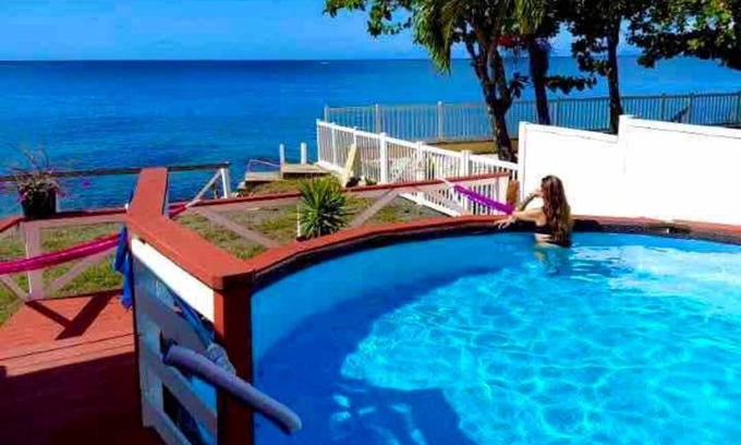 Barrero House | Ocean front 2-bedroom house private Beach, pool in enchanting Rincon wifi AC
