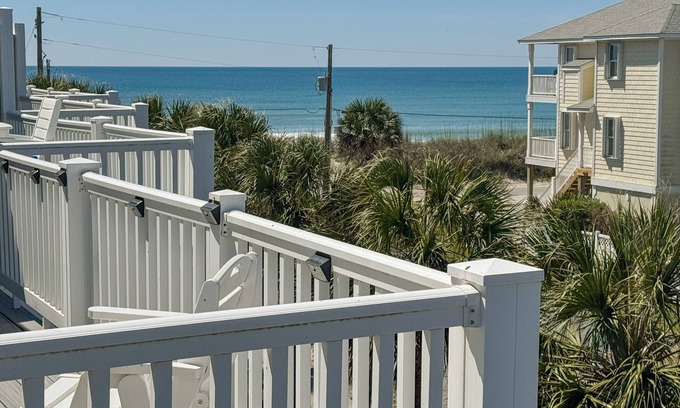 Surf City House | Ocean view townhome with pool, beach access & multiple balconies