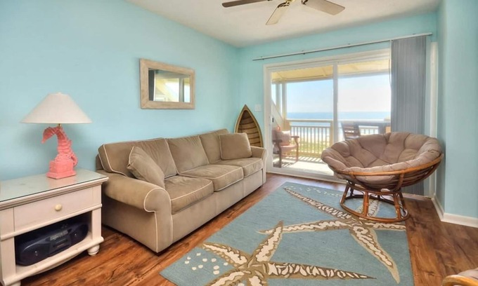 Caswell Beach Condo | Oceanfront Condo 2 BR/1BA-Close to POOL and BEACH!-Sleeps 4