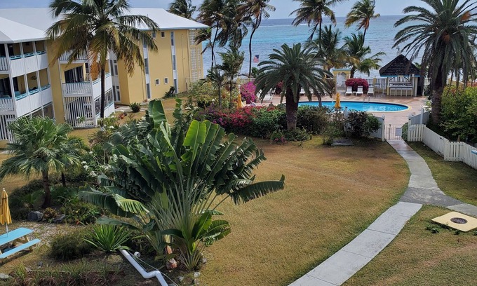 Estate Golden Rock Condo | Oceanfront Oasis; Fun family retreat, with private pool, snorkeling steps away.