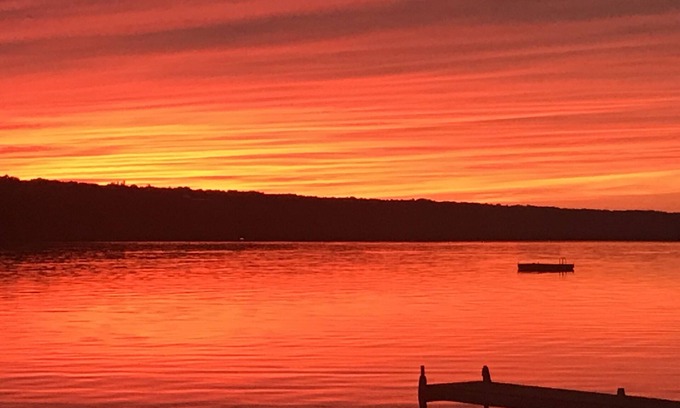 Moravia Cottage | ON LAKE! Peaceful Private Level Beach, Pet Friendly,Stream,Dock,Woods,Rowboat!
