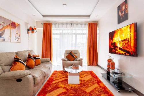 Kilimani Apartment | Orange views W/king bed/Pool/gym