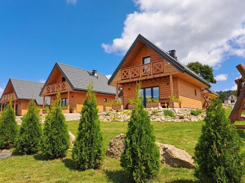 Lasowka Ski Chalet | Osada Orlica klimatyczne domki z widokiem na góry i termalnym SPA sauna jacuzzi 4 km od Zieleniec Ski Arena
