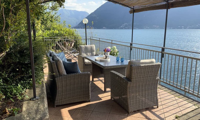 Nesso Apartment | Outdoor Veranda w Lakefront Views, Lake Access & Swimming Dock