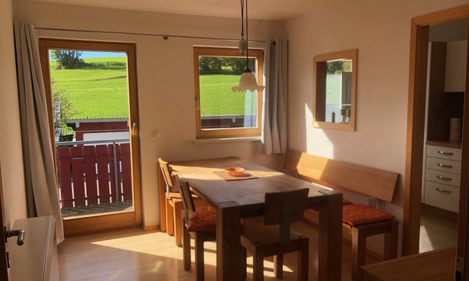 Stiefenhofen Apartment | Panoramic view with 2 balconies and Swedish stove