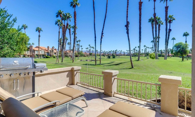 Palm Desert Condo | Patio + Resort Amenities: Palm Desert Escape