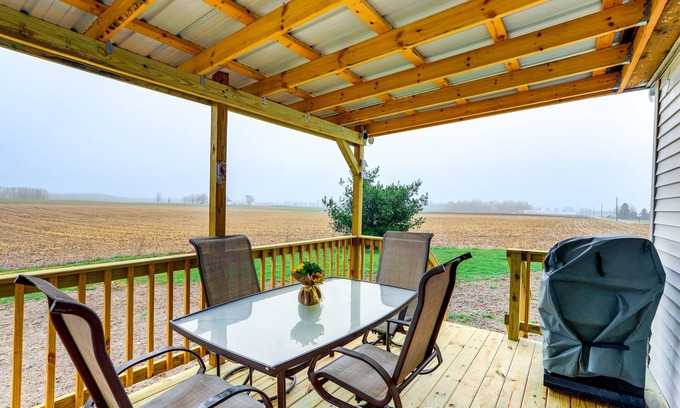 New Haven  Huron County House | Peaceful Shiloh Home w/Deck & Fishing Pond Access