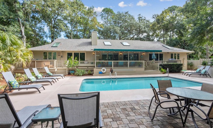 Palmetto Dunes House | Privacy Fenced Pool, Great for Families, Quick Walk to Beach - 87 Mooring Buoy