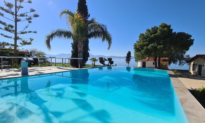 Pigadia Villa | Private beach villa w/pool, sport court & pier