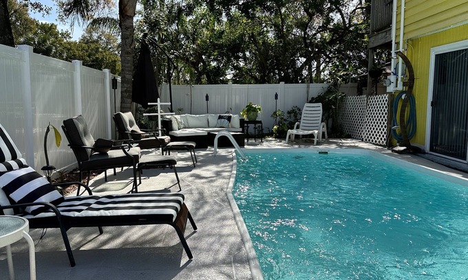 Palm Harbor Apartment | Private Oasis W/Pool Walk to Gulf, Fish, Bike Trail, & More!