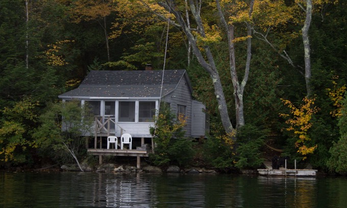 Farmington Cabin | Private three season cabin nestled in woods on shore of pristine Maine lake