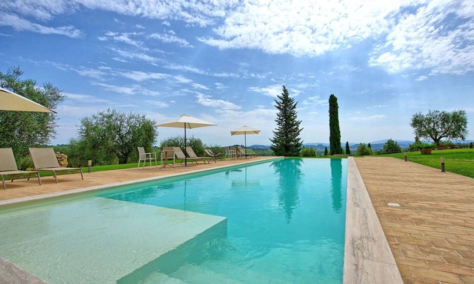 Sarteano Villa | Private Villa with private pool, WIFI, sauna, A/C, TV, panoramic view, close to Montepulciano