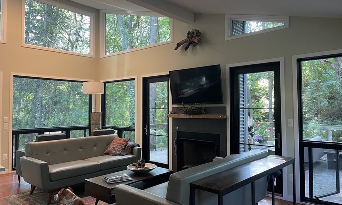 Miller Beach House | Private Wooded Acre, Soaring Windows in Nat’l Park, 2 blocks to the beach