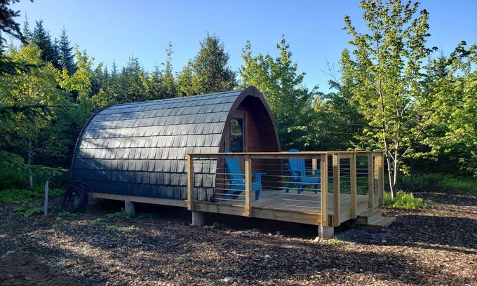 Englishtown Cabin | Puffin Pod Hike-In Sleeping Pod at Sally's Brook Off-Grid Luxury Cabins