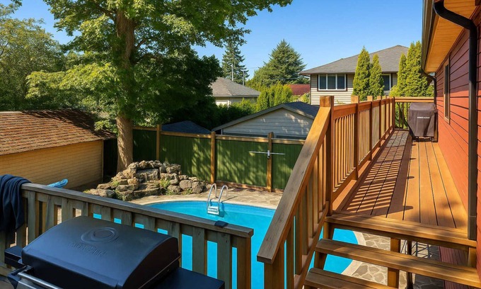 Saanich East Apartment | Quaint Attic Suite w/Pool & Deck Access