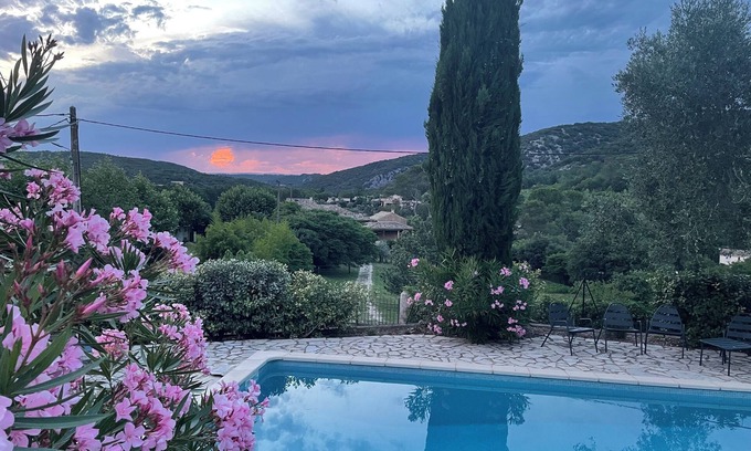 Saint-Andre-de-Roquepertuis Cottage | Quiet Passiflore gîte in the Cèze valley close to the Ardèche river, beautiful views