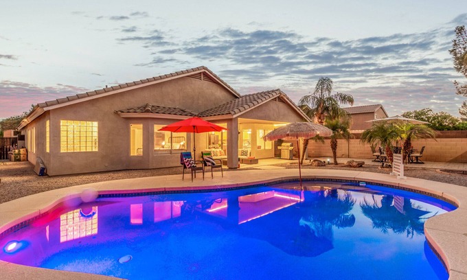 Chandler House | Relaxing Chandler Pool Escape with Game Room and Office