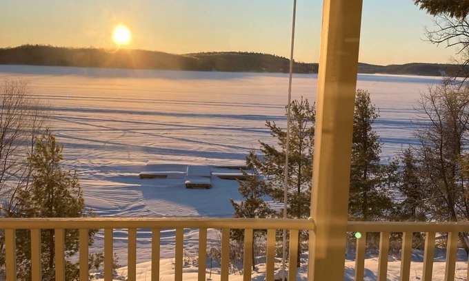 Ryerson Cabin | Relaxing Island Lakeside Lodge with wrap around porch on Lake Cecebe
