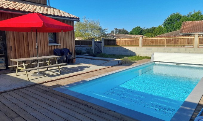 Saint-Paul-en-Born House | Renovated barn with private pool
