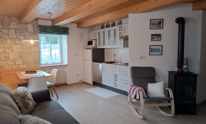 Vigo di Fassa Apartment | Renovated, panoramic location with garden and view in one of Italy's villages