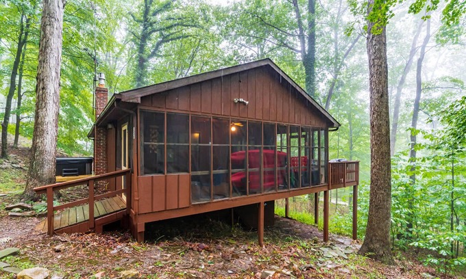 Great Cacapon Cabin | River Cabin w/Hot Tub, Screened Porch & Fire Pit