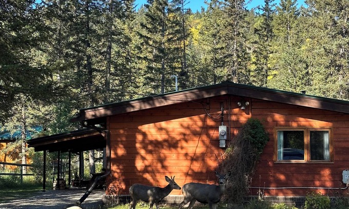 Bragg Creek Cabin | Riverside Bragg Creek Cabin in the Heart of Town