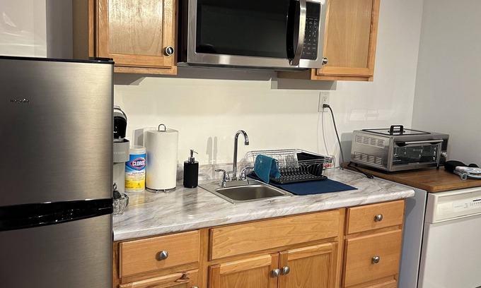 Bairdford Apartment | Riverside Retreat, a charming studio near Oakmont and Pittsburgh with WiFi, AC