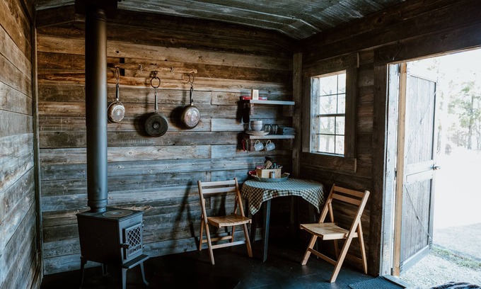 Parkland County Cabin | Romantic OFF GRID Micro Cabin for 2 with a cozy wood stove.