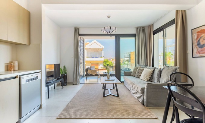 Agios Athanasios Apartment | Sanders Only - Adorable 2-Bdr Apt with Balcony