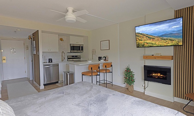 Snowshoe Condo | SC 1125: Chic Cozy Studio | Romantic Hideaway with Fireplace Near Ski Lifts