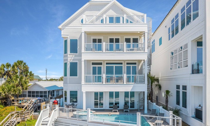 Hollywood Beach House | "Sea Breeze" Family Beachfront Home w/Private Pool & Game Room