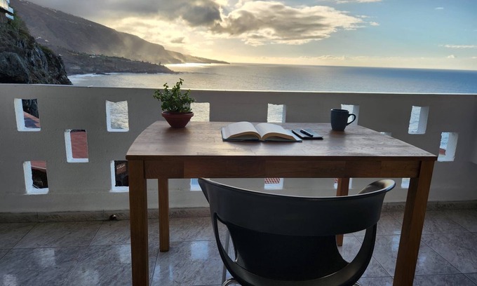 Los Realejos Apartment | Seafront Home with Large Balcony and Ocean Sunset Views - by Puerto de la Cruz.