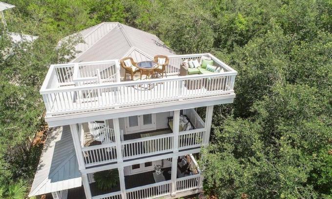 Seacrest House | SeaStar - Gulf View from Roof Deck, Private Beach Access, Huge Pool/Hot Tub
