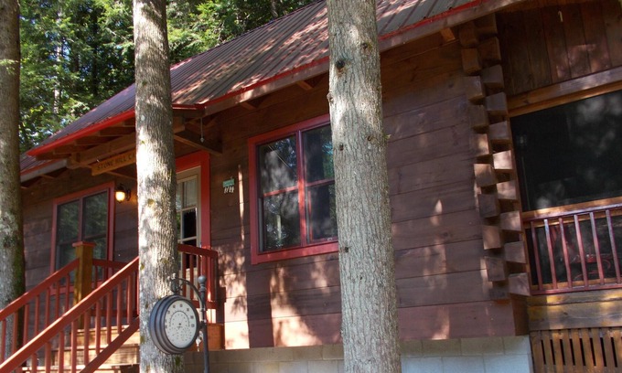 Rogers Cabin | Secluded log cabin in a heavily forested area