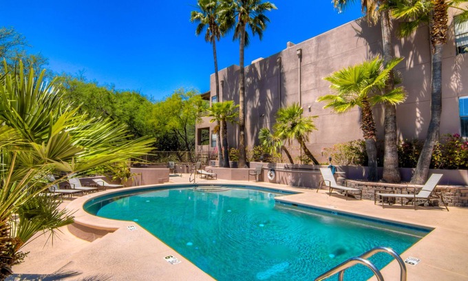 Tucson Condo | Serene 2BR Sonoran Oasis with Mountain Views, Pool, & Trail Access