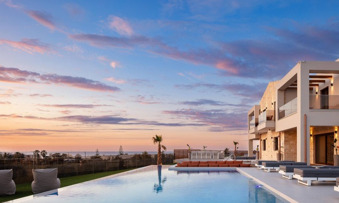 Rethymno Villa | Short Walk to the Beach, 2 Pools for Groups & Families