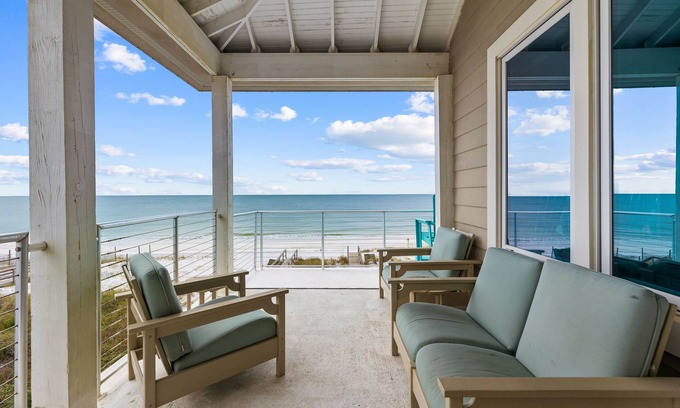 Cape San Blas House | Singing Waves: Beachfront on North Cape - Sleeps 11, Pets Allowed!