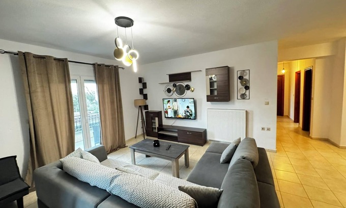 Skiathos Town Apartment | Skiathos Center Stylish New 2 Bd Apt with Balcony