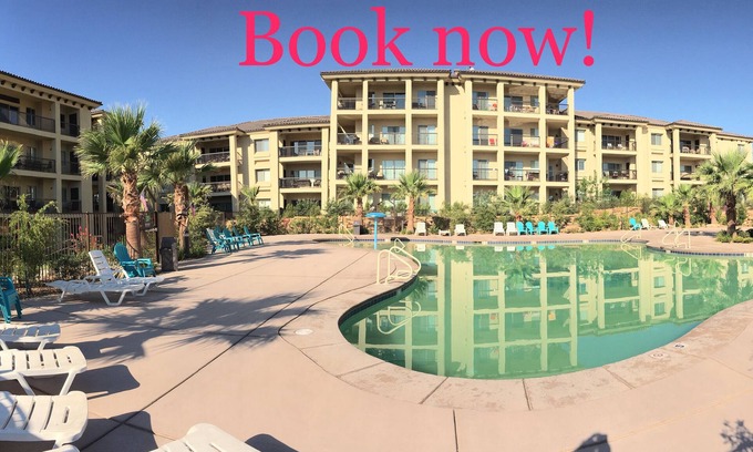 St. George Condo | SLEEPS 8 Ground Floor New~Estancia Resort Large patio~Fiber and Heated POOL!