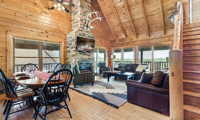 Sevierville Cabin | Smoky Mountain Views | Game Room + Resort Pools & Mini Golf