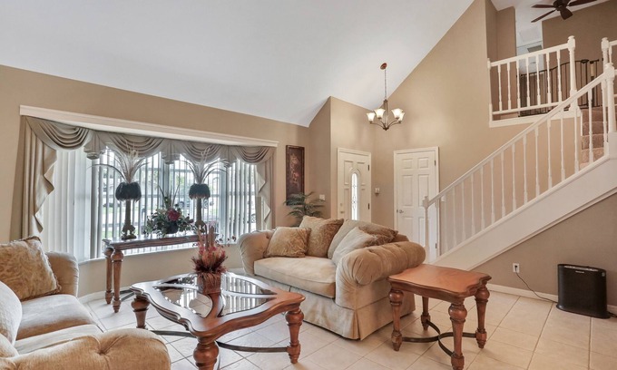 Harbor Hills House | Snowbird-friendly elegant home with waterfront location, pool, grill, fireplace