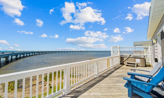 Rodanthe House | Sound-front home with private pool, hot tub, grill, outdoor shower, & water views